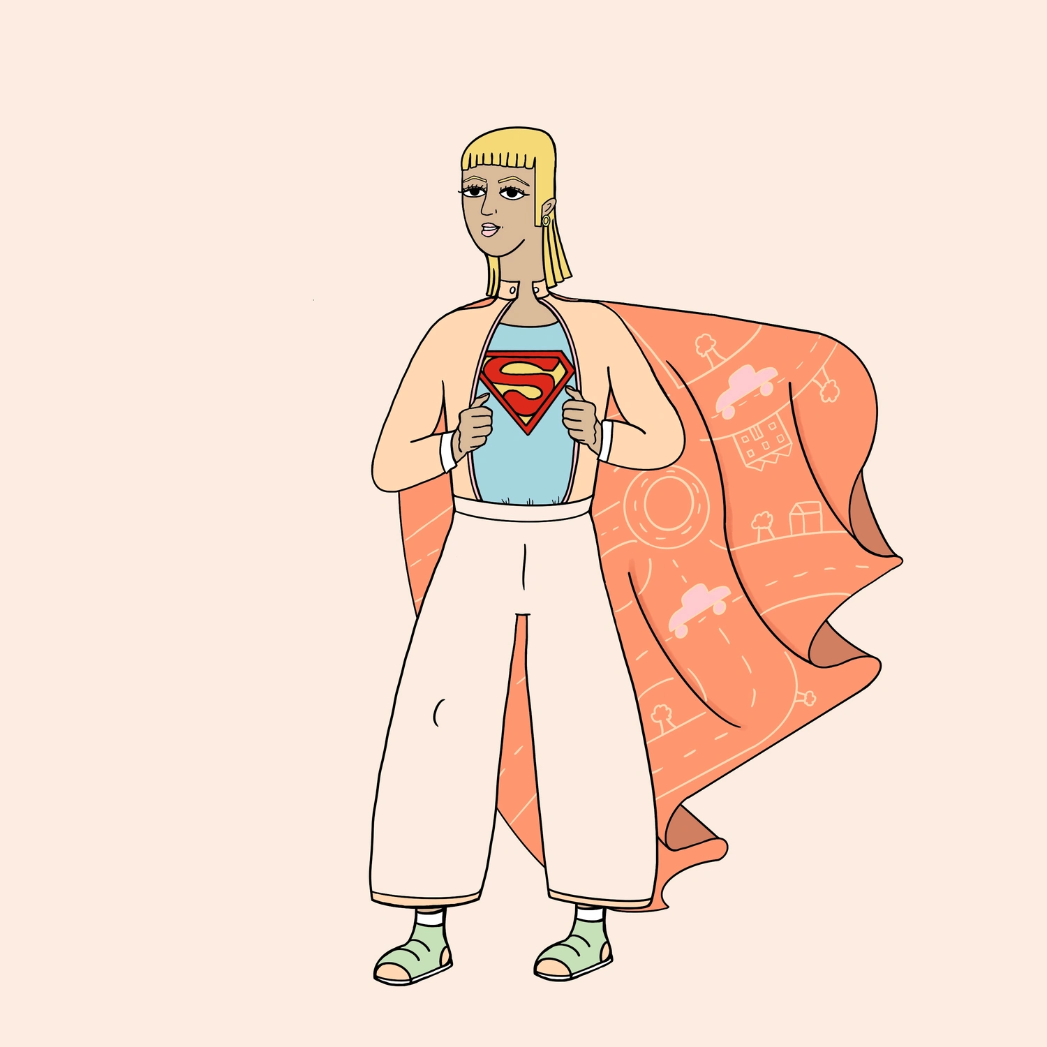 Mama mit Superman Kostüm